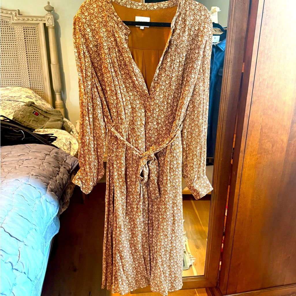 Sezane Floral Brown Dress